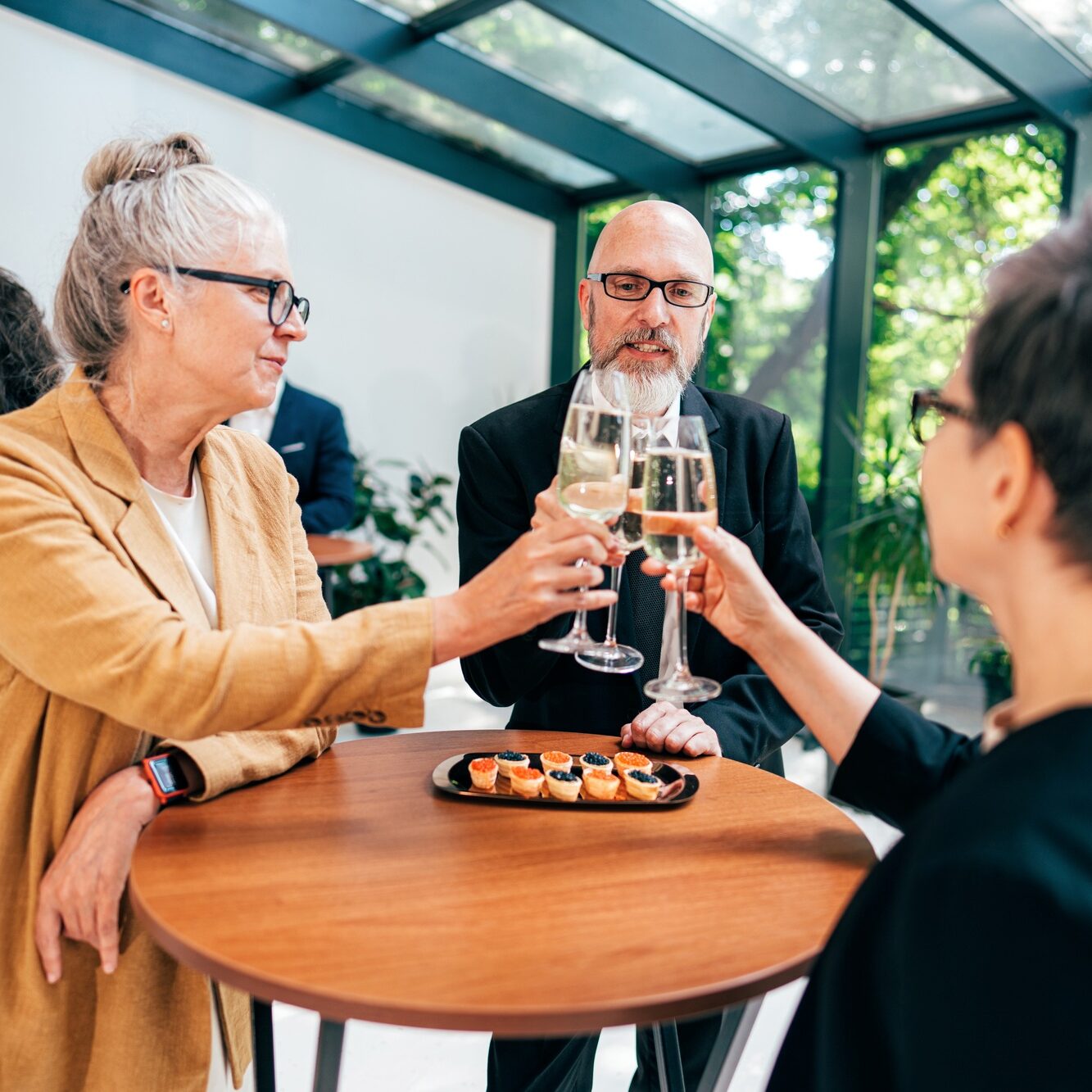Businessmen and businesswomen making a corporate party